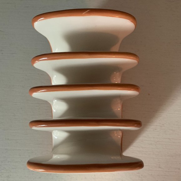 Rae Dunn 4 Slice Toast Hole Ivory Magenta Ceramic Breakfast NEW - Picture 2 of 4